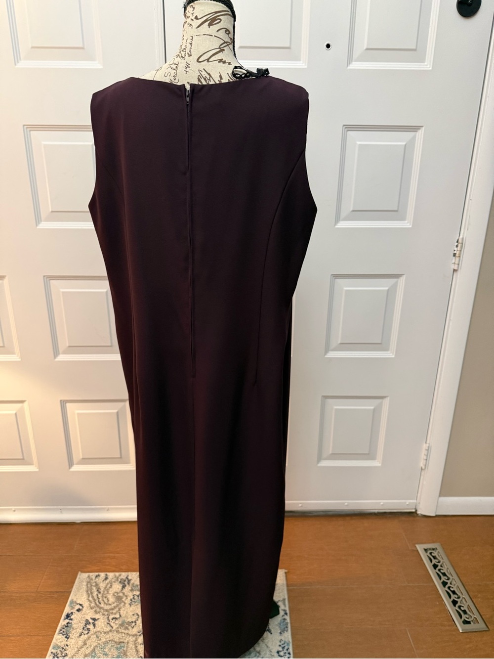 Source Unknown Deep Plum Sleeveless Maxi Dress with Beaded V-Neck - Picture 8 of 12